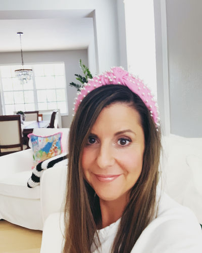 Customer photo review of CANDY PINK PEARL WOVEN HEADBAND