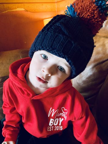 Customer photo review of Personalised Mama & Boy Established Mum & Son Matching Hoodies (MRK X)