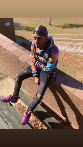 Customer photo review of Paint Splatter Skinny Fit Denim Black Wash (M4769D)