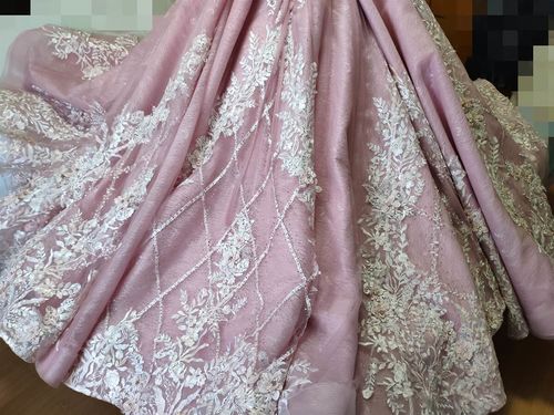 Customer photo review of Vintage Blush Pink Sweet 16 Dress Off the Shoulder Floral Debut Gown FD1860