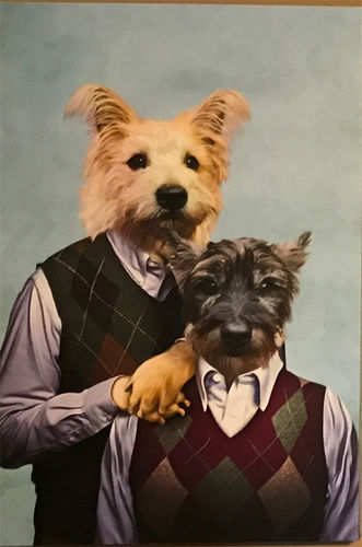 Customer photo review of Step-Doggo & Doggette Personalized 2 Pet Canvas