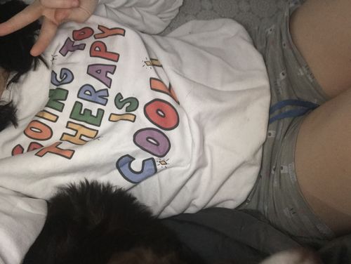 Customer photo review of Going To Therapy Is Cool! -- Sweatshirt