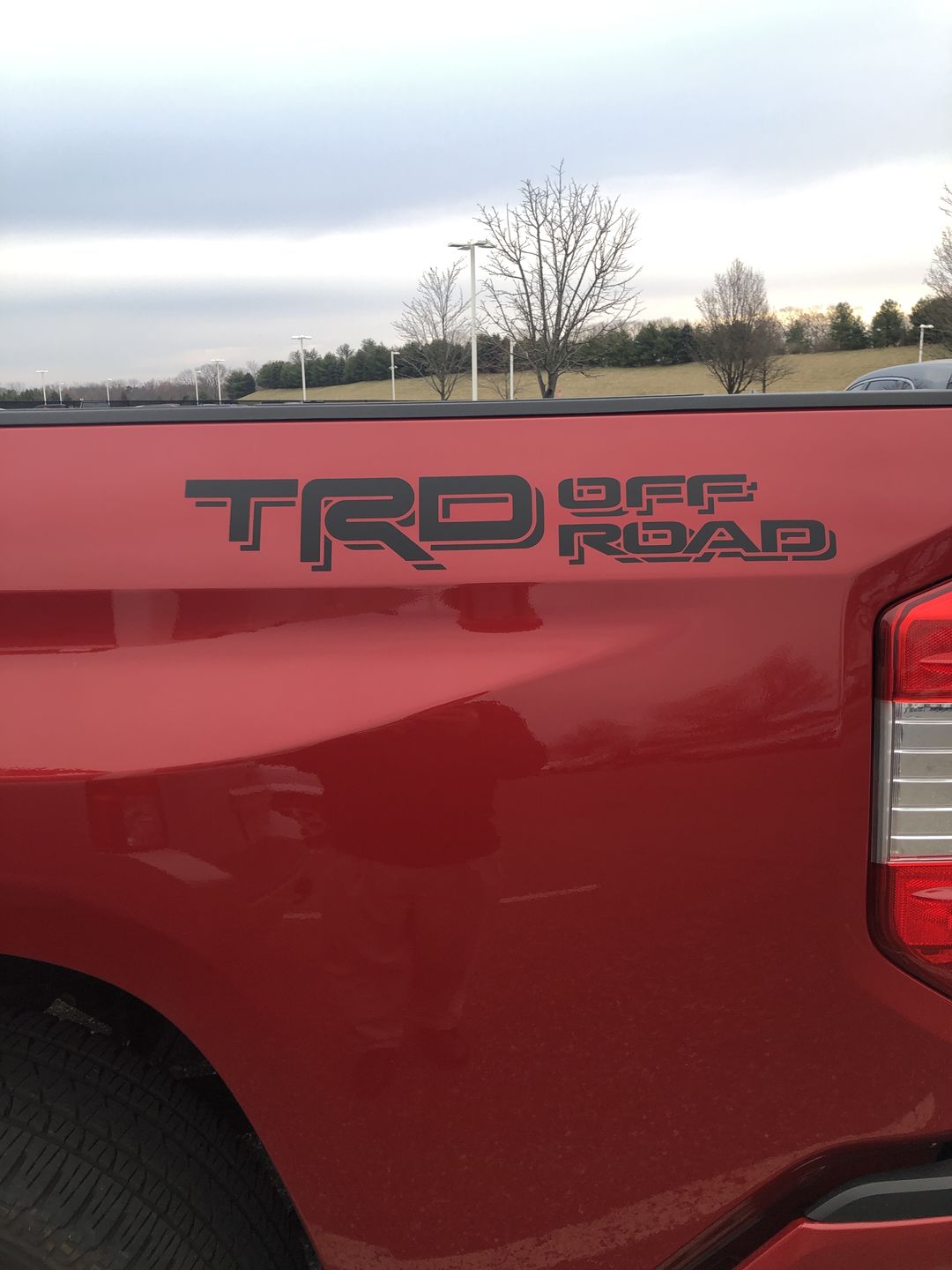 Customer photo review of Set of 2: 2019 TRD OFF ROAD vinyl decals for Toyota Tacoma Tundra 4Runner