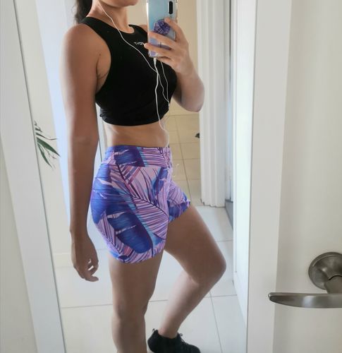 Customer photo review of Tropical Purple Booty Short