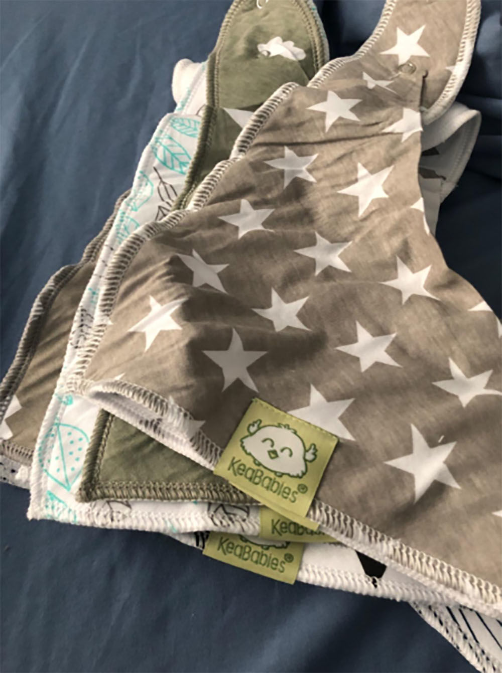 Customer photo review of Organic Baby Bandana Bibs