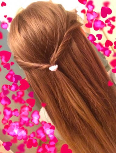 Customer photo review of Halo Hair Extensions