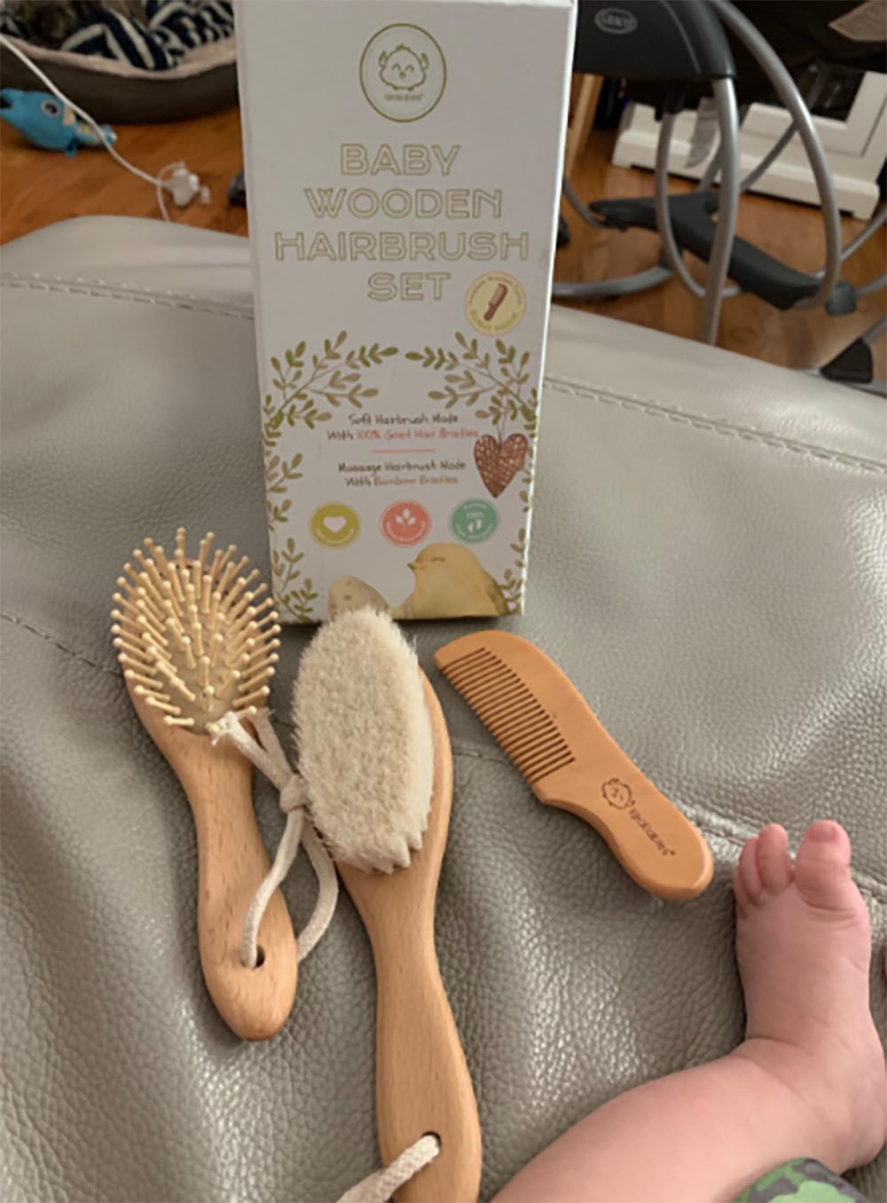 Customer photo review of Baby Hair Brush and Comb Set