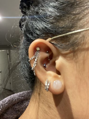 Customer photo review of PAIR Triple Chain Nipple Rings