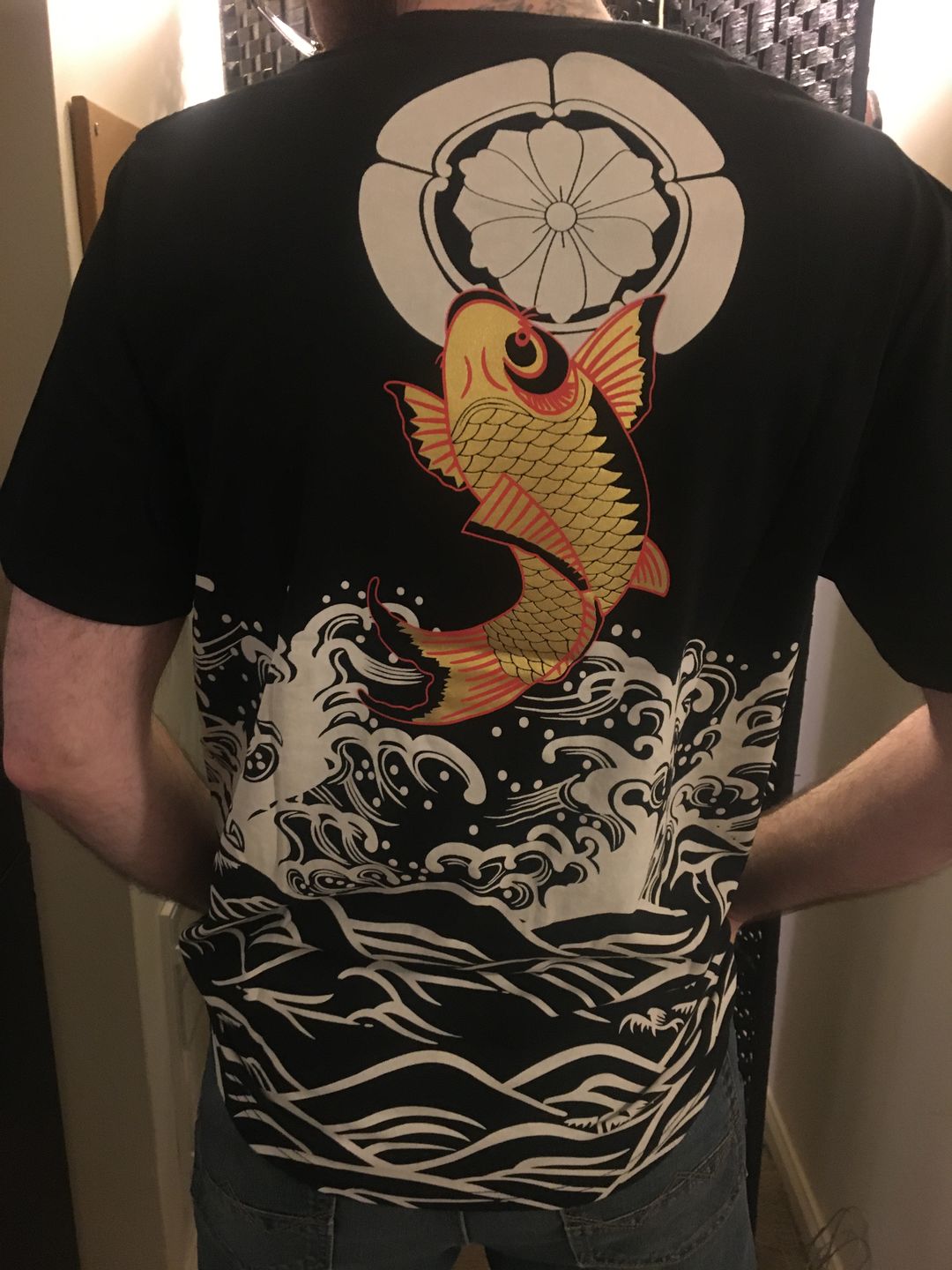 Customer photo review of The Golden Koi Painted T-shirt