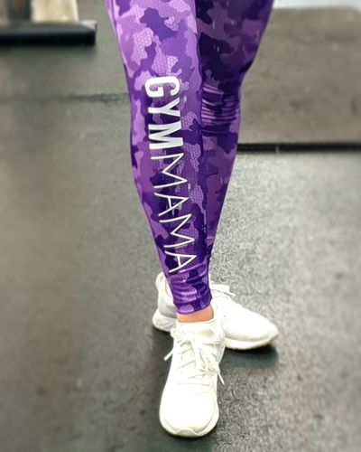 Customer photo review of Gym Mama Hexo Camo Performance Leggings (MRK X)