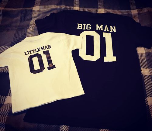 Customer photo review of Big Man/Little Man/Middle Man Daddy & Son Matching Tees (MRK X)