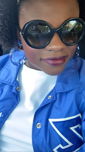 Customer photo review of BINOCULAR HOOP EARRINGS