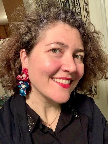 Customer photo review of TRILLIUM BOUQUET EARRINGS