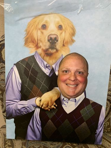 Customer photo review of 'Step Doggo & Human' Personalized Canvas