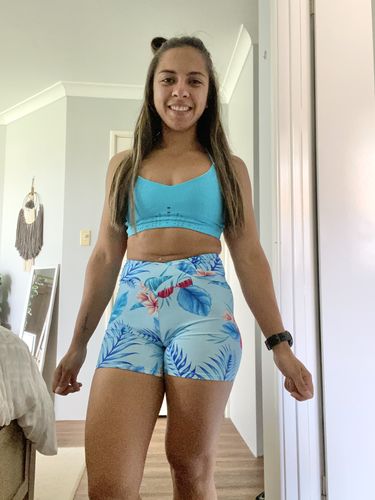 Customer photo review of Tropical Blue Booty Short