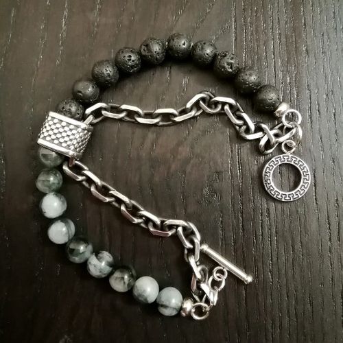 Customer photo review of Armband aus Edelstahl und Naturstein