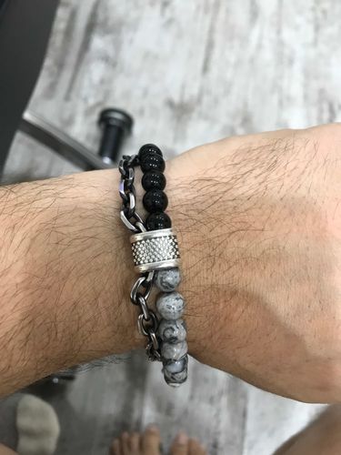Customer photo review of Armband aus Edelstahl und Naturstein