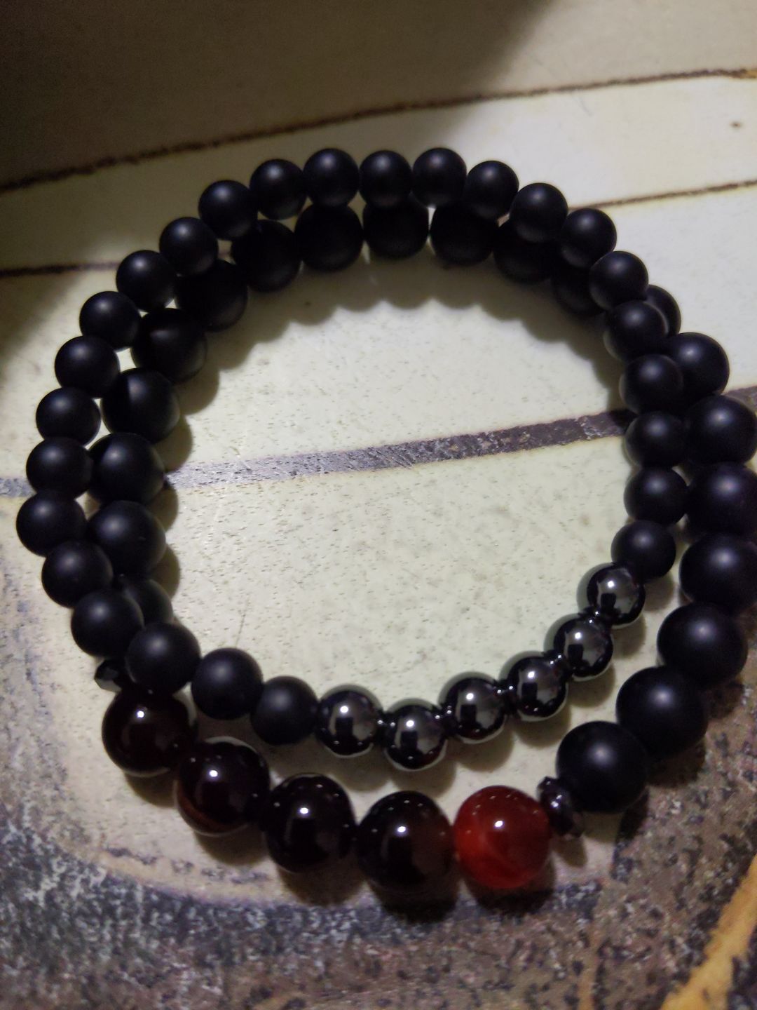 Customer photo review of Balancing Hematite & Agate Bracelet Set