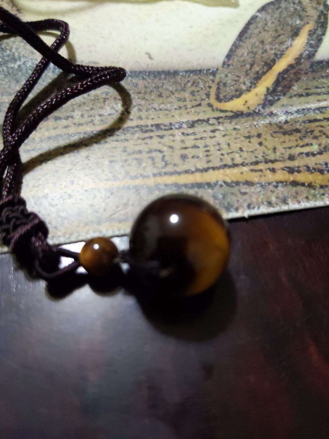 Customer photo review of Tiger's Eye Stone Necklace