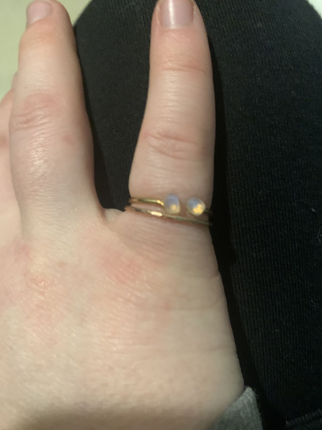 Customer photo review of Thin Rose Gold Stacker Ring