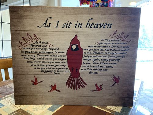 Canvas Cardinal As I Sit In Heaven