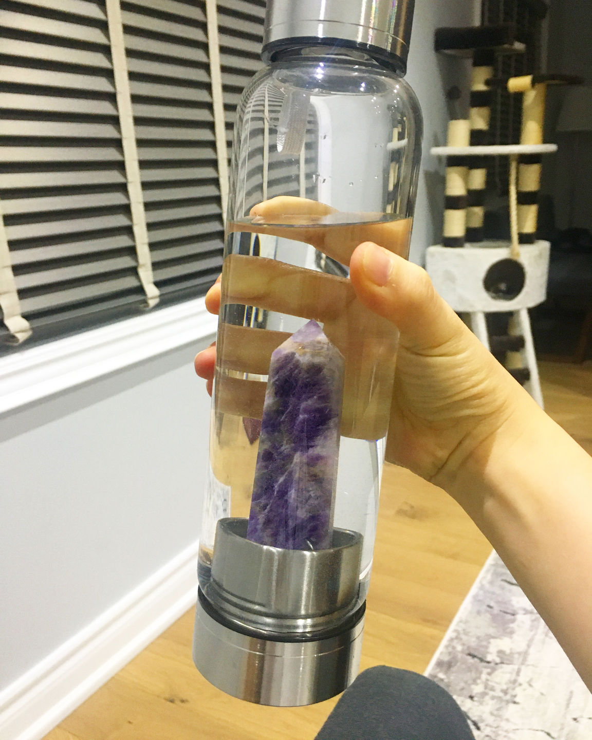 Customer photo review of Crystal Wand Water Bottle + Protective Sleeve (Stainless Steel)