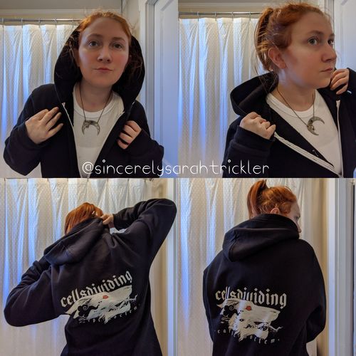 Customer photo review of Carpe Noctem Wolf, Unisex Zip Up Hoodie Sweater, Black