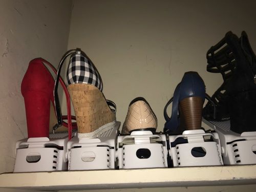 Customer photo review of 10 pc Adjustable Shoe Organizer Footwear