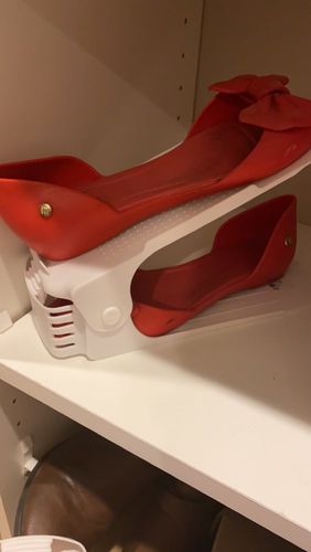 Customer photo review of 10 pc Adjustable Shoe Organizer Footwear