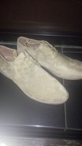 Customer photo review of Mens Suede Oxford Leather Dress Shoes