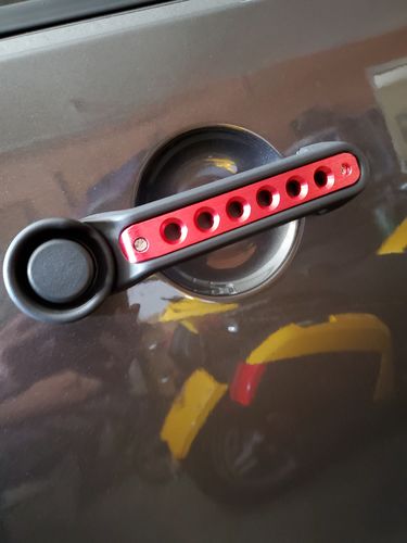 Customer photo review of Aluminum Door Grab Handle Inserts Cover for 11-18 Jeep Wrangler JK/ JKU, 2 Door