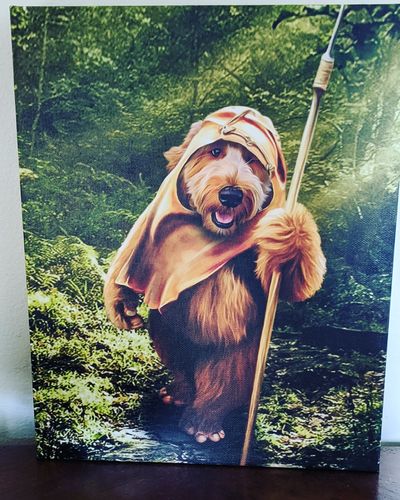 Customer photo review of Dogg-E-Wok Personalized Canvas
