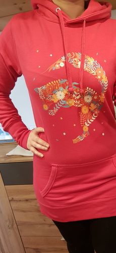 Customer photo review of FUCHS BLUMEN  - Damen Hoodie-Kleid