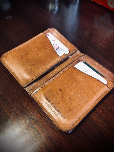 Customer photo review of Blemished | No.52 | 'Buck Brown' Vertical Leather Wallet