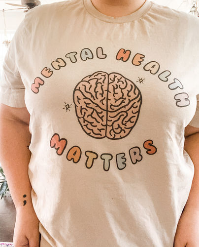 Customer photo review of Mental Health Matters (Brain) -- T-Shirt