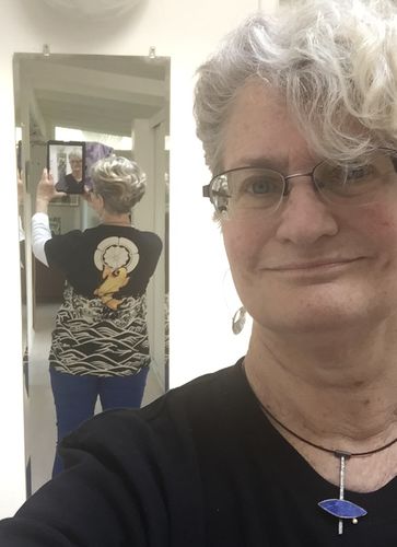 Customer photo review of The Golden Koi Painted T-shirt
