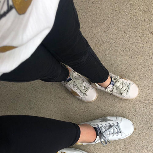 Customer photo review of Sequins Star Design Casual Lace-Up Sneakers