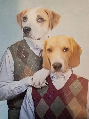 Customer photo review of Step Doggos: Personalized 2 Dog Poster