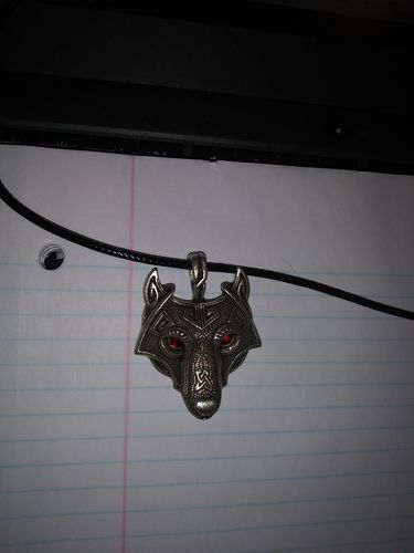 Customer photo review of Viking Wolf Necklaces