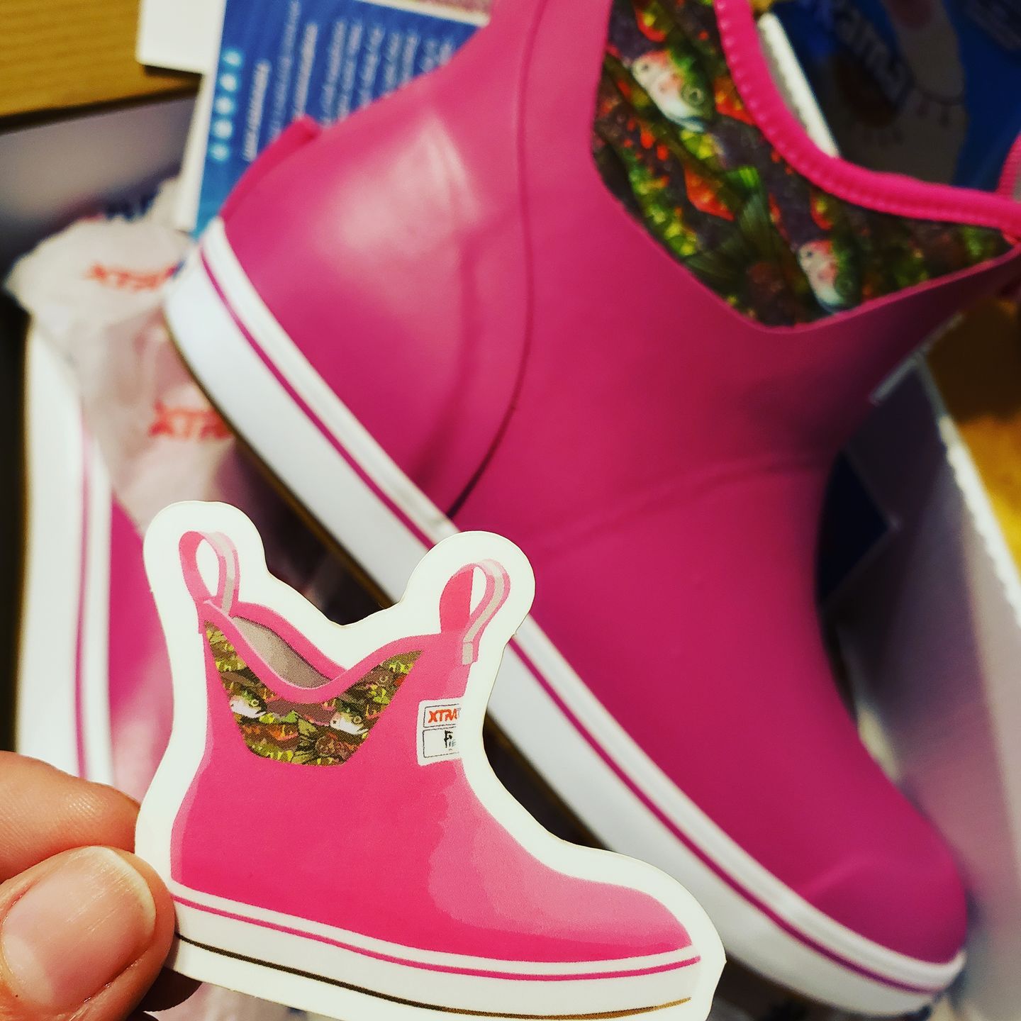 Customer photo review of Troutrageous Rainbow 6" Ankle Deck Boot