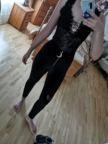 Customer photo review of Lace Mesh Bodysuit