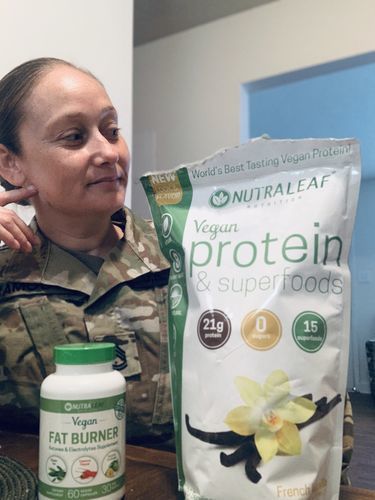 Customer photo review of NutraLeaf® Vegan Protein + Superfoods