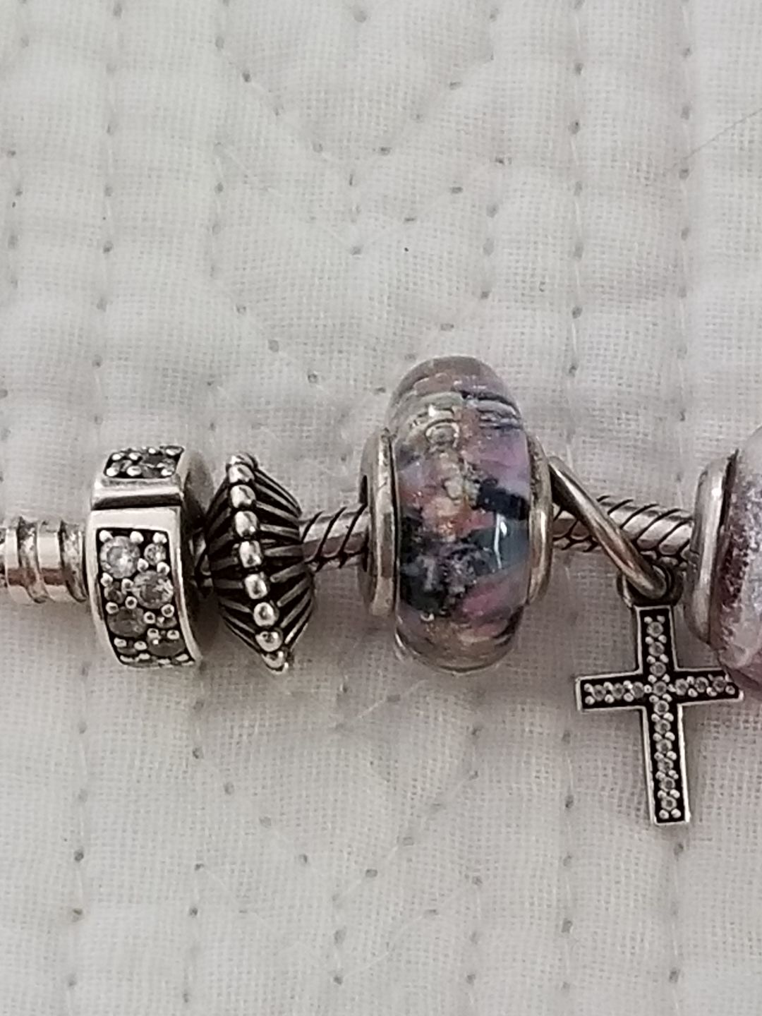 Customer photo review of Glass Cremation Bead - Pandora Compatible