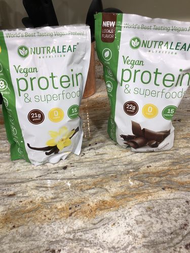 Customer photo review of NutraLeaf® Vegan Protein + Superfoods