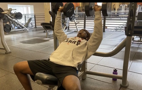 Customer photo review of PR Lift Like Larry Hoodie - Grey Heather