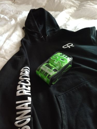 Customer photo review of PR Personal Record Sleeve Print Hoodie - Black