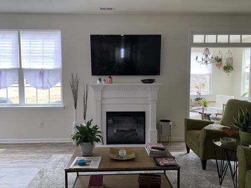 Customer photo review of Dimplex Christina Electric Fireplace Mantel Burnished Walnut Finish | Revillusion 30 inch Built-In Electric Firebox