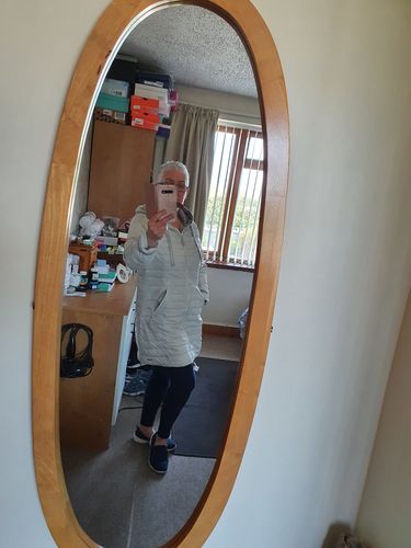 Customer photo review of Sheray Blue Padded Longline Coat
