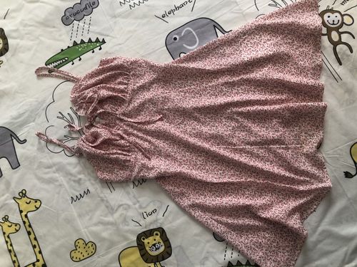 Customer photo review of Floral Print Tie Front Mini Dress