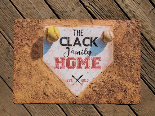 Customer photo review of Personalized Home Plate Welcome Mat